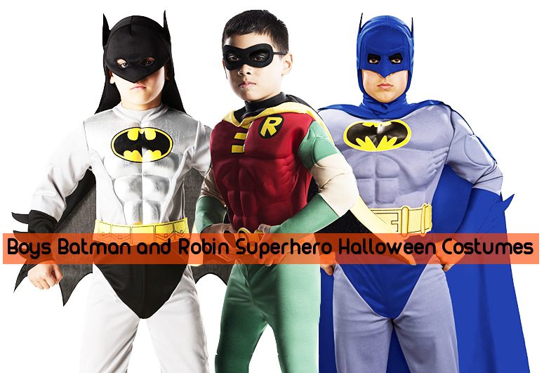 Boys Batman and Robin Superhero Halloween Costumes